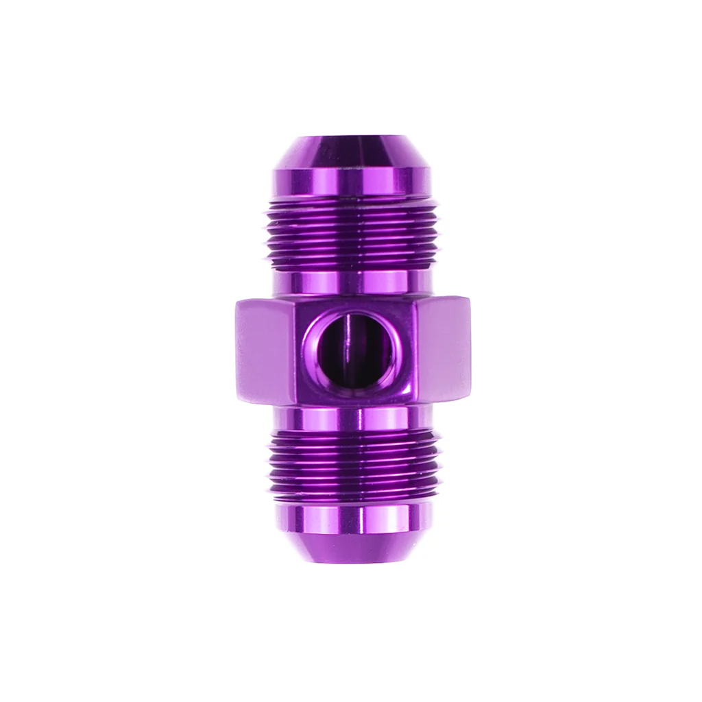 Pressure Gauge Adapter, 10AN Male to 10AN Male w/ 1/8" port